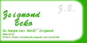 zsigmond beko business card